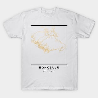 HONOLULU HAWAII CITY STREET MAP ART T-Shirt